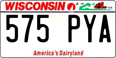 WI license plate 575PYA
