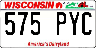 WI license plate 575PYC
