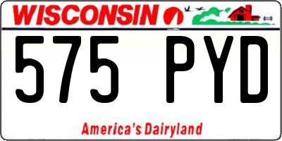 WI license plate 575PYD