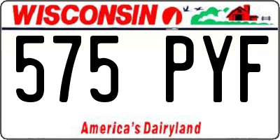 WI license plate 575PYF