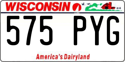 WI license plate 575PYG