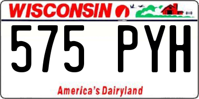 WI license plate 575PYH