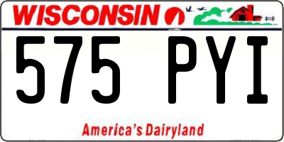 WI license plate 575PYI