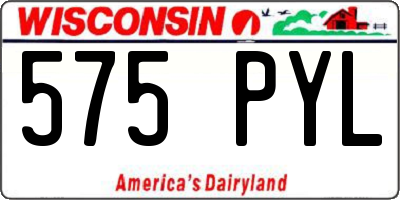 WI license plate 575PYL