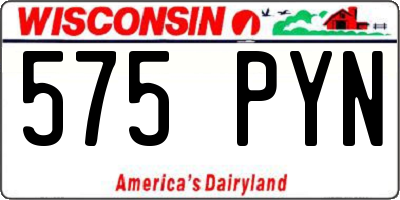 WI license plate 575PYN