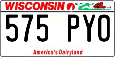 WI license plate 575PYO