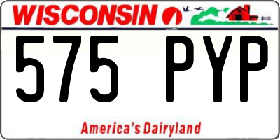 WI license plate 575PYP