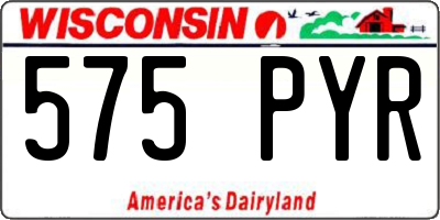 WI license plate 575PYR