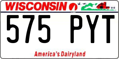 WI license plate 575PYT