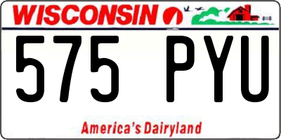WI license plate 575PYU