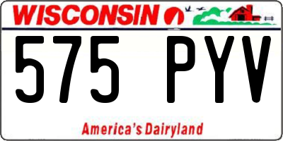 WI license plate 575PYV