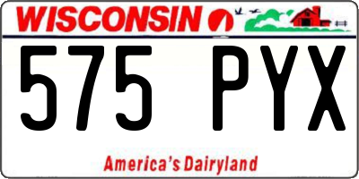 WI license plate 575PYX