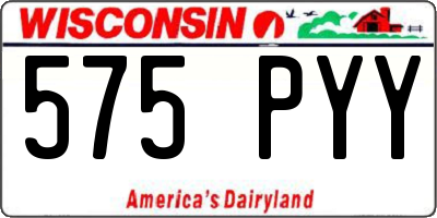 WI license plate 575PYY