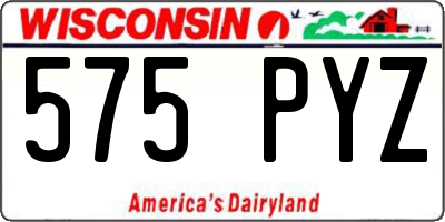 WI license plate 575PYZ