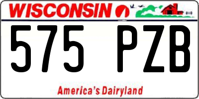 WI license plate 575PZB