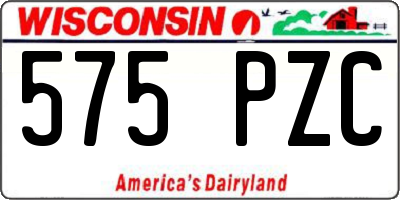 WI license plate 575PZC