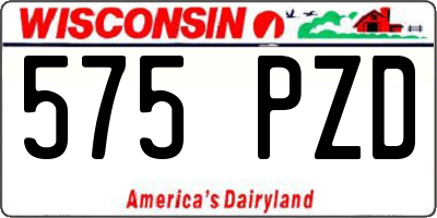 WI license plate 575PZD