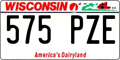 WI license plate 575PZE