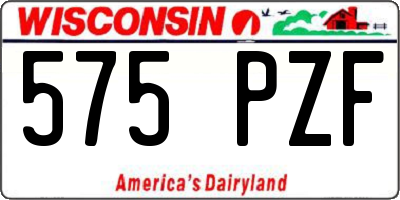 WI license plate 575PZF