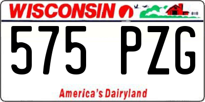 WI license plate 575PZG