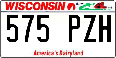 WI license plate 575PZH