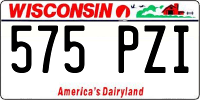 WI license plate 575PZI