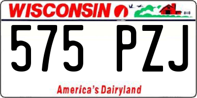 WI license plate 575PZJ