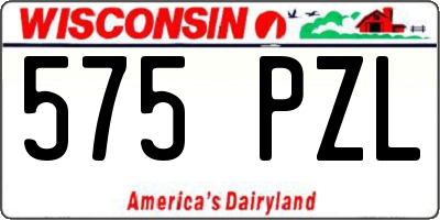 WI license plate 575PZL