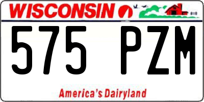 WI license plate 575PZM