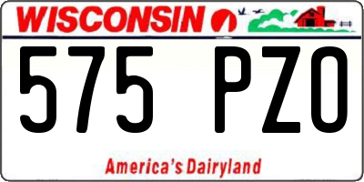 WI license plate 575PZO