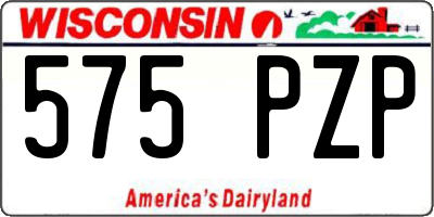 WI license plate 575PZP