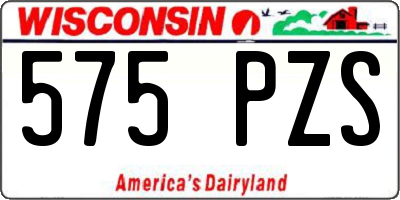 WI license plate 575PZS