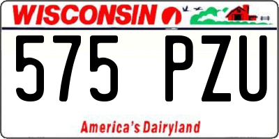 WI license plate 575PZU