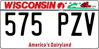WI license plate 575PZV