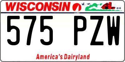WI license plate 575PZW