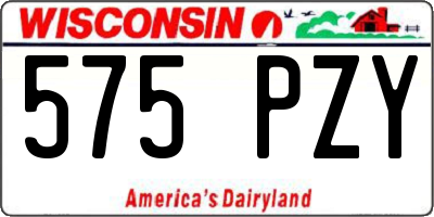 WI license plate 575PZY