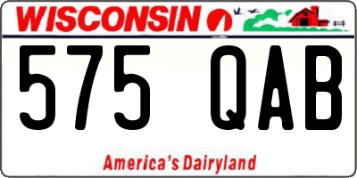 WI license plate 575QAB