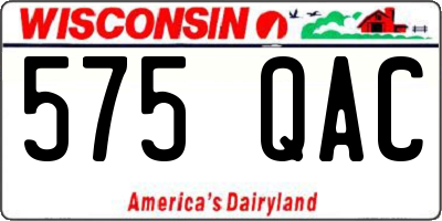 WI license plate 575QAC