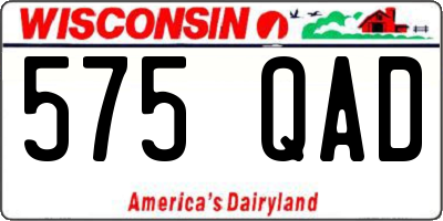 WI license plate 575QAD