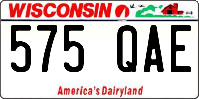 WI license plate 575QAE