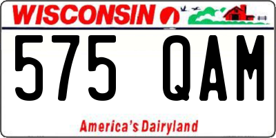 WI license plate 575QAM