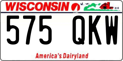 WI license plate 575QKW