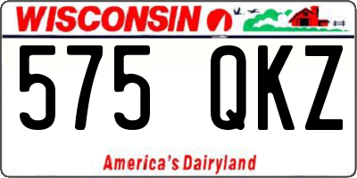 WI license plate 575QKZ