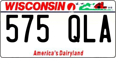 WI license plate 575QLA