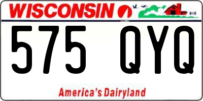 WI license plate 575QYQ