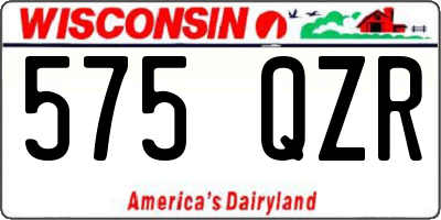 WI license plate 575QZR