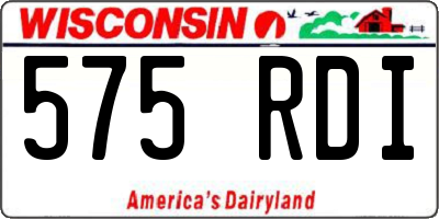WI license plate 575RDI