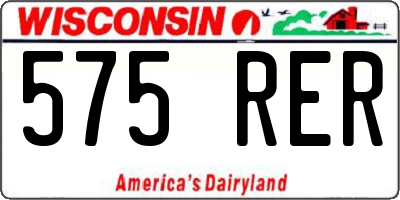 WI license plate 575RER