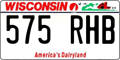WI license plate 575RHB