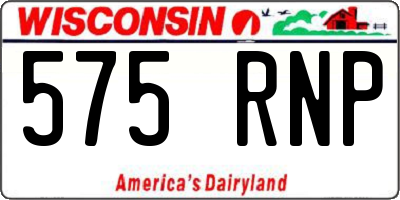 WI license plate 575RNP